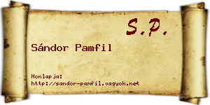 Sándor Pamfil névjegykártya