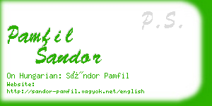 pamfil sandor business card
